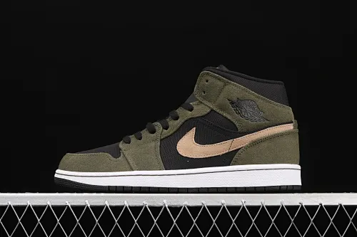 All Categories Air Jordan Jordan Series Basketball Shoes Air Jordan 1 Mid Air Jordan 1 Mid AJ1 Joe 1 Army Green Mid-top Versatile Casual Sports Shoes BQ6472-030